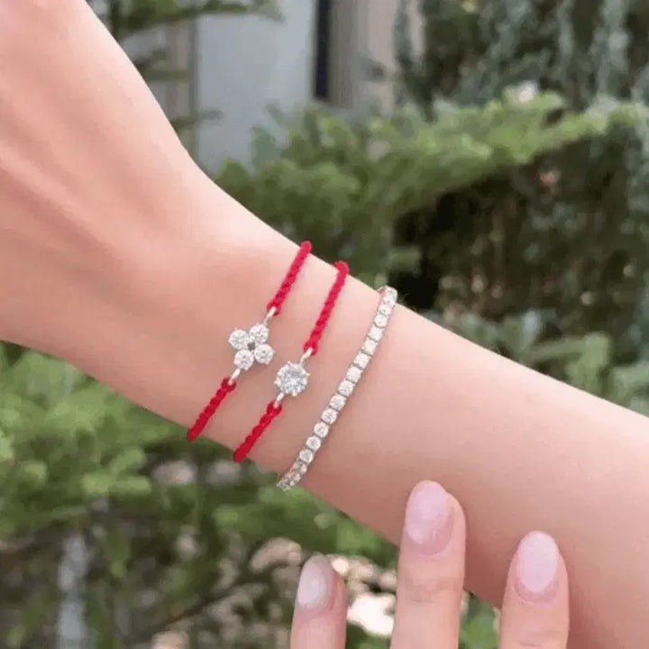 [BUNJANG] Ice Carat Silk Clover Bracelet (S) / 새상품) 아이스볼 팔찌 Ice carat silk bracelet
