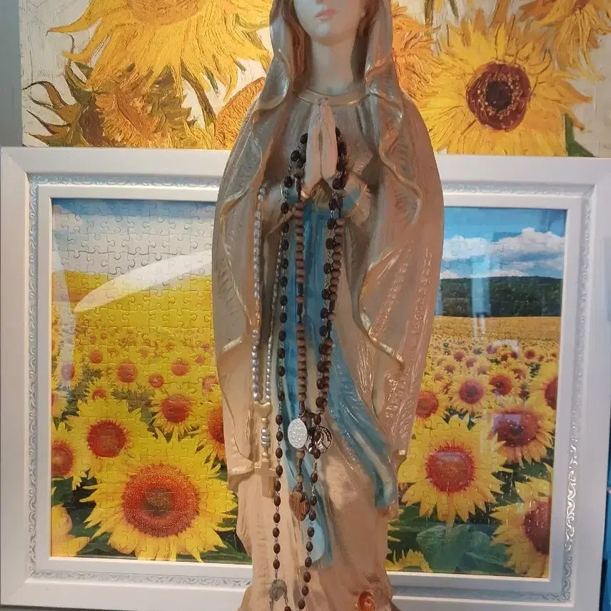 [BUNJANG] Our Lady Statue with Rosary / 성모 마리아상 묵주 조각상 장식