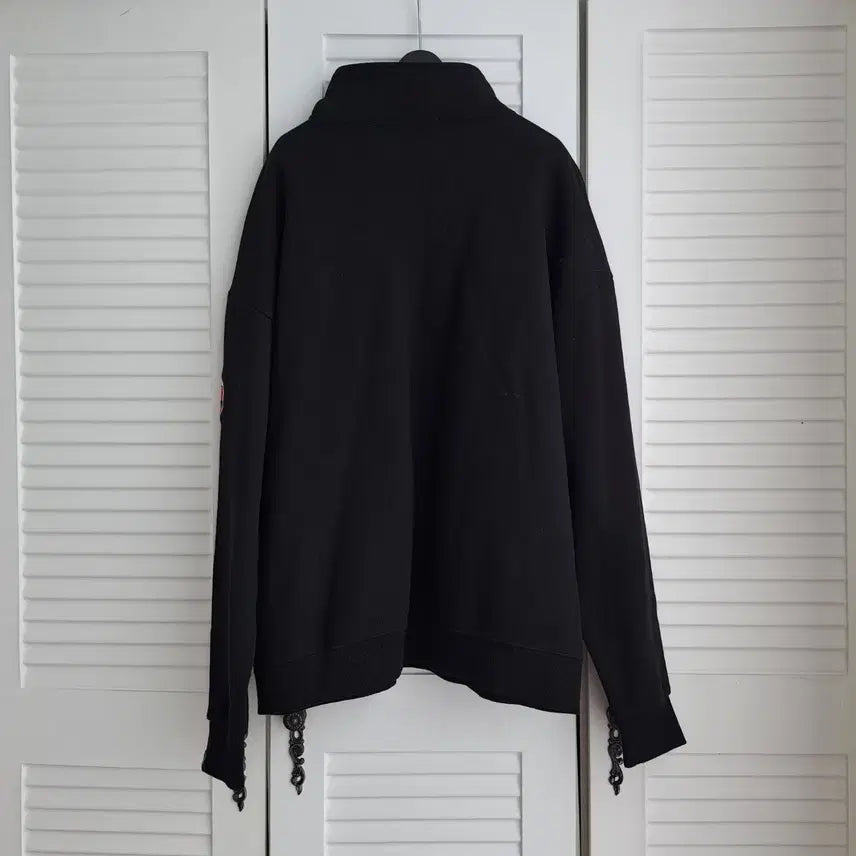 [BUNJANG] Black Half-Neck Wide Sweatshirt / 블랙 하프넥 와이드맨투맨 100