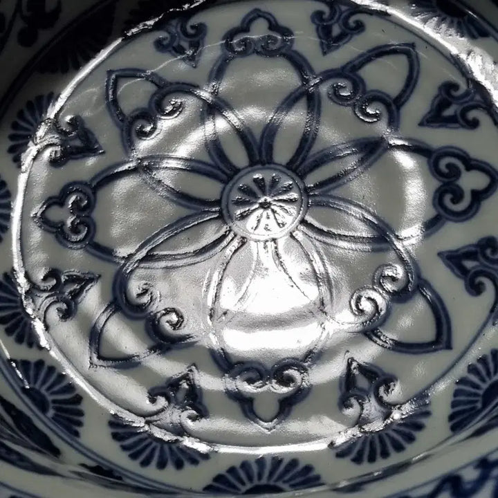 [BUNJANG] Ming Dynasty Yongle Period Blue and White Porcelain Large Bowl / 명대 청화 전지화훼문 세