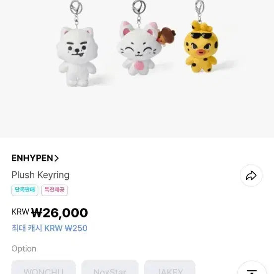[SOLD OUT] ENHYPEN 엔하이픈 선우 플러시 키링