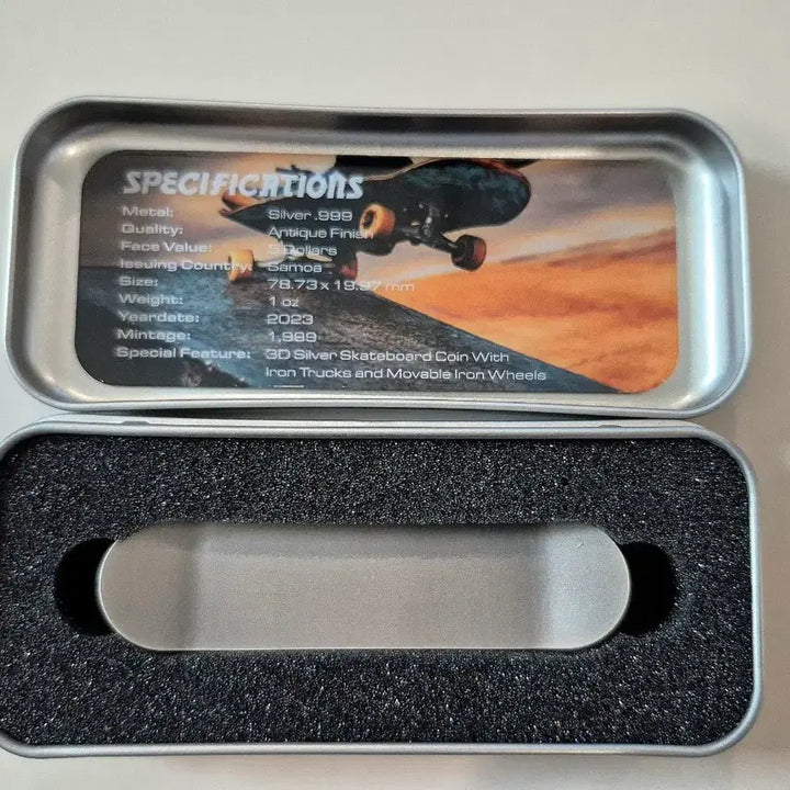 [BUNJANG] Limited Edition 1999 Skateboard 3D Silver Coin 1 oz / 1999개 한정판) 스케이트보드 3D 은화 1온스