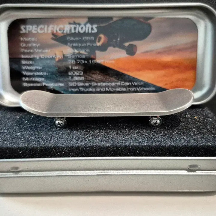 [BUNJANG] Limited Edition 1999 Skateboard 3D Silver Coin 1 oz / 1999개 한정판) 스케이트보드 3D 은화 1온스