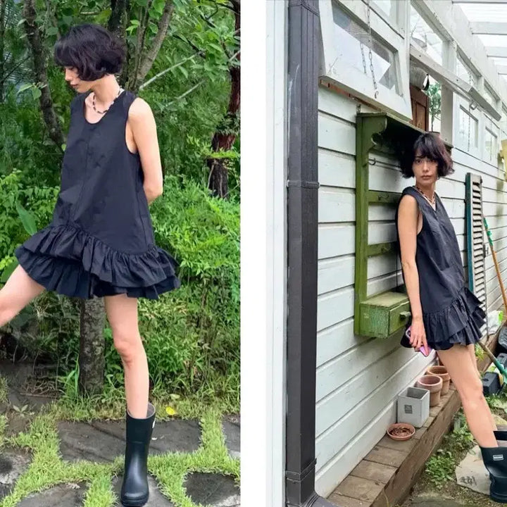 [BUNJANG] Nocontents Layered Dress / 나나착용. 노컨텐츠 레이어드 원피스