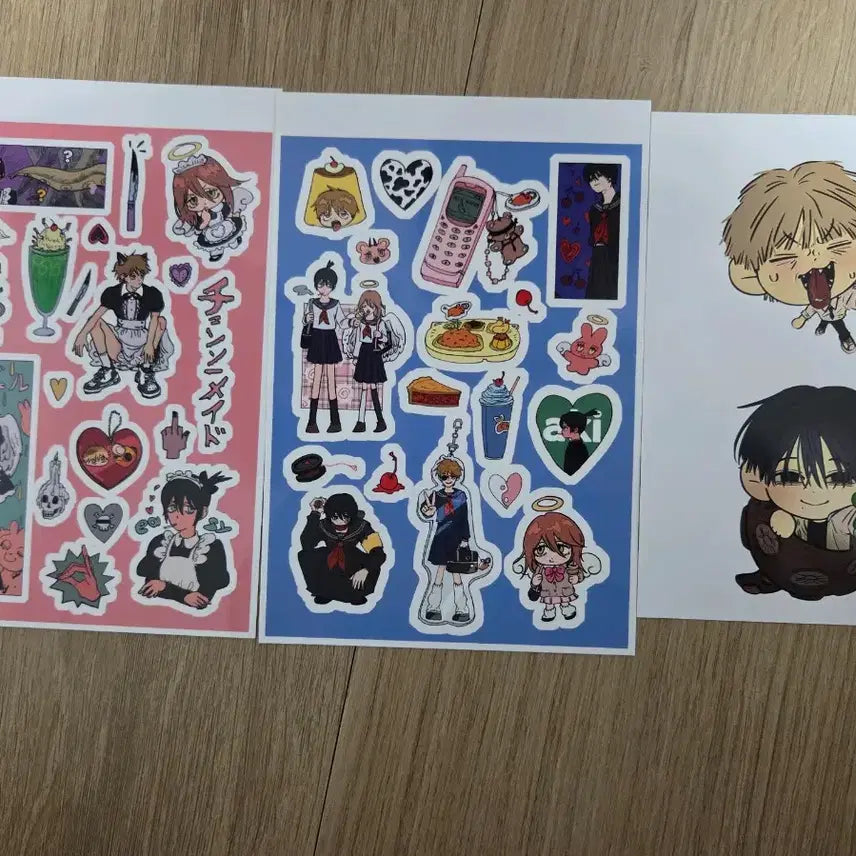 [BUNJANG] Chainsaw Man Fan-Made Sticker &amp; Photo Booth Print Bundle / 체인소맨 비공굿 패스님 스티커,몽타치님 프박 일괄