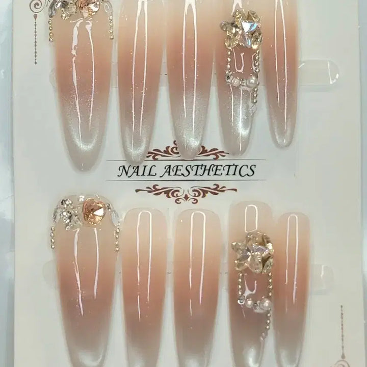 [BUNJANG] Handmade Nail Tips M Size / 공주재질 여리 롱롱 수제네일팁 새상품 M