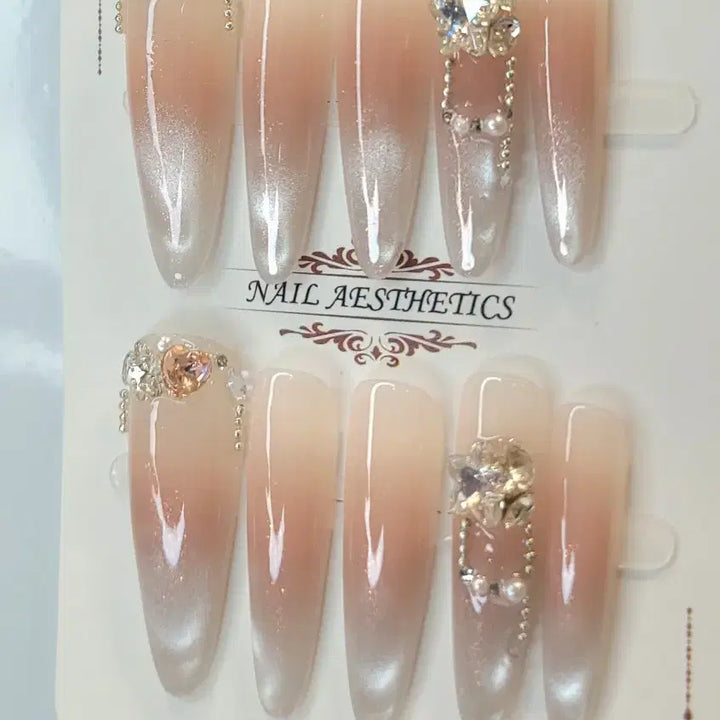 [BUNJANG] Handmade Nail Tips M Size / 공주재질 여리 롱롱 수제네일팁 새상품 M