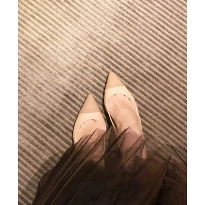 [BUNJANG] Blancso Half Moon 220 Two Beige Plain Heels / 블랑쇼 하프문 220 투베이지 플레인