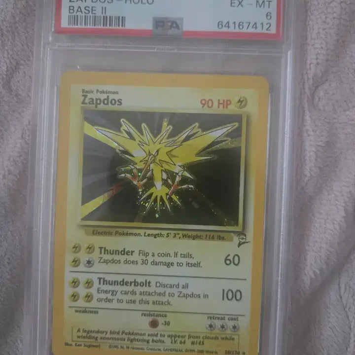 [BUNJANG] Pokemon Card Zapdos Holo PSA 6 Graded / 포켓몬 카드 썬더 2000 PSA 6등급 홀로o