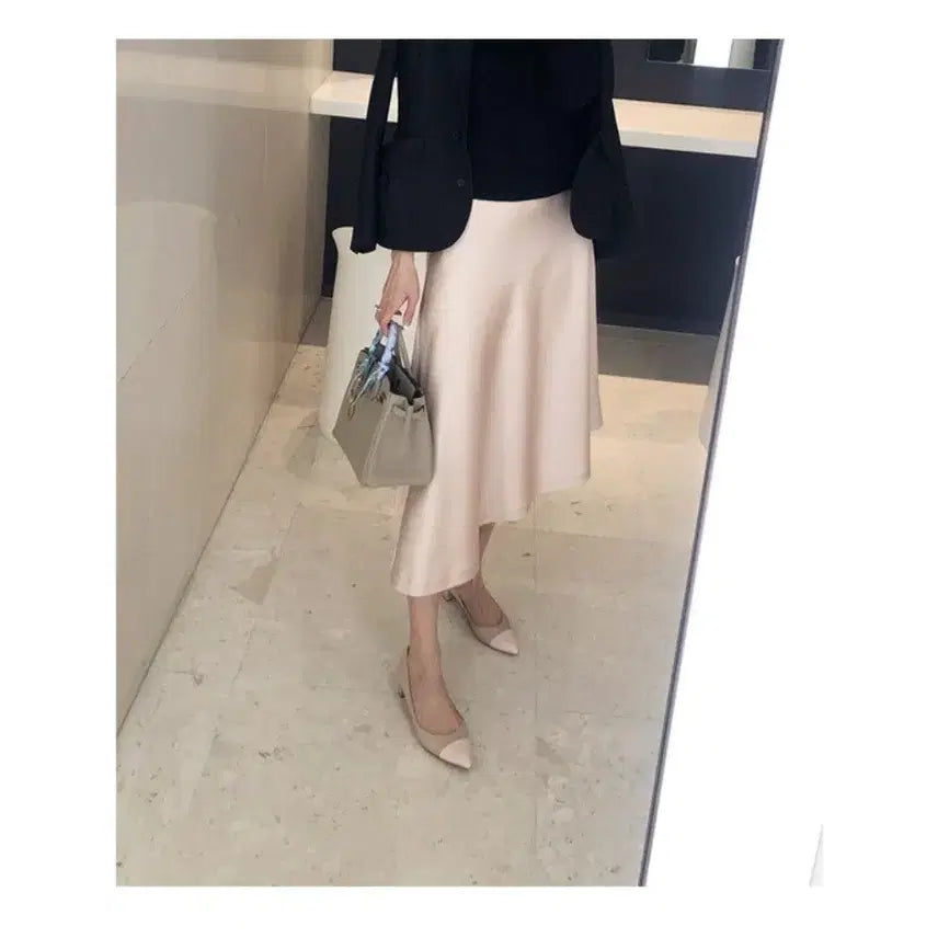 [BUNJANG] Blansho Half Moon 220 Pink Two-tone Plain Heels / 블랑쇼 하프문 220 핑크투톤 플레인