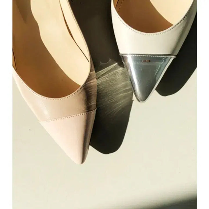 [BUNJANG] Blansho Half Moon 220 Pink Two-tone Plain Heels / 블랑쇼 하프문 220 핑크투톤 플레인