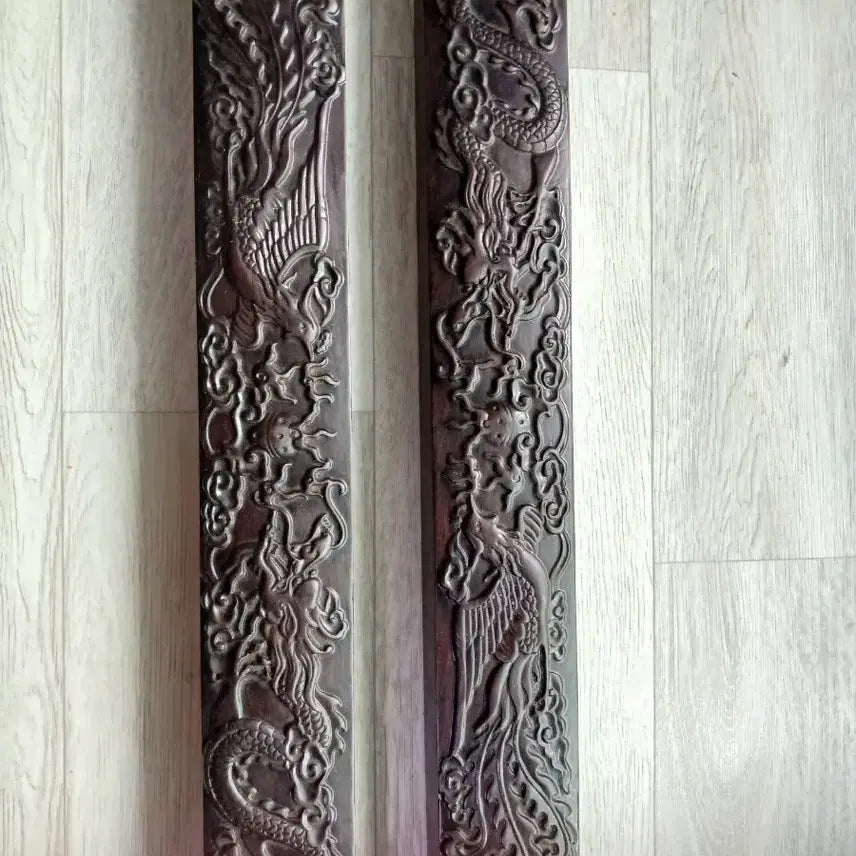 [BUNJANG] Dragon and Phoenix Bronze Brush Holder / 용과 봉황조각 문진