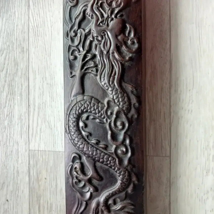 [BUNJANG] Dragon and Phoenix Bronze Brush Holder / 용과 봉황조각 문진