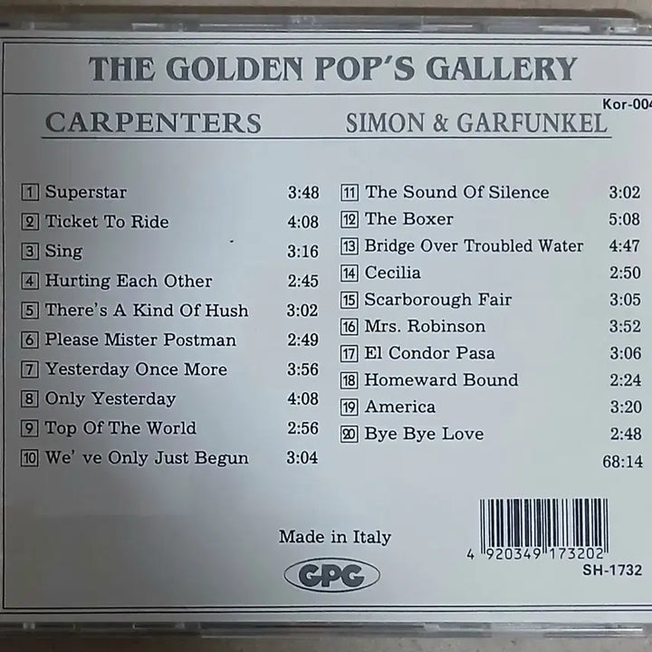 [BUNJANG] Simon &amp; Garfunkel "Sounds of Silence" (Original Pop Song CD) / 카펜터스와 사이몽 카펑클 골든 팝송