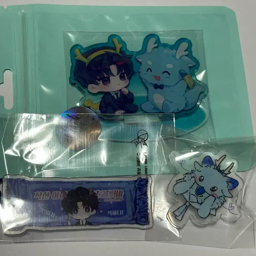 [BUNJANG] GyeDamChulGeun DimMengnim &amp; Wayter님 Acrylic Keychain, Magnet, Clip Bundle Set / 괴담출근 괴출 딤멩님 아크릴 wayter님 아크릴 키링 마그넷 집게 일괄