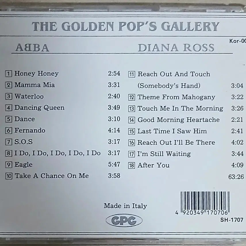 [BUNJANG] ABBA Diana Ross "Golden Pops" Original Pop Songs CD / 아바와 다이애나 로스 골든팝스