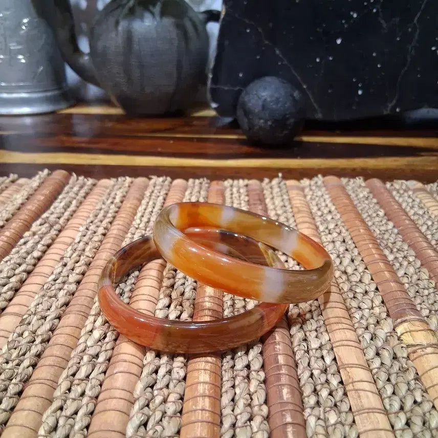 [BUNJANG] Jade Bangle Set (2 Pieces) / 옥팔찌 2점 일괄 셋트