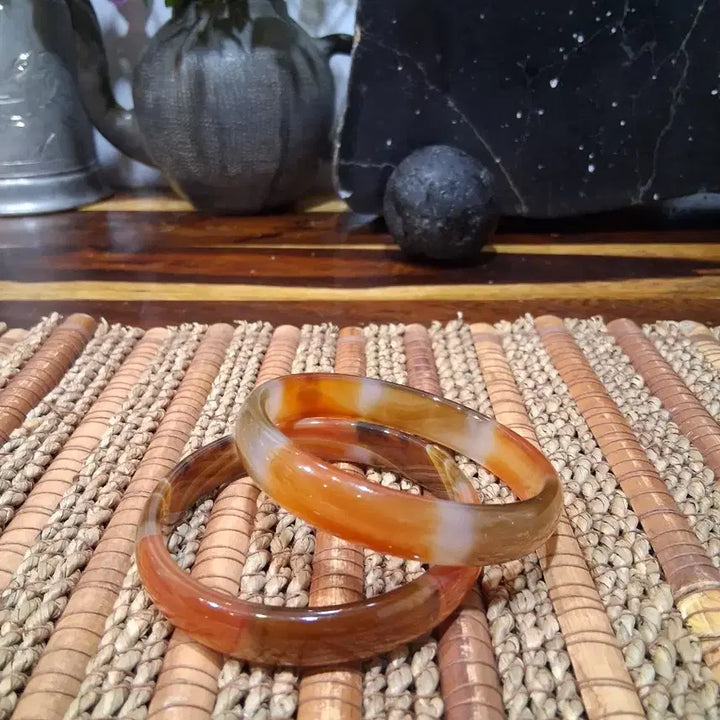 [BUNJANG] Jade Bangle Set (2 Pieces) / 옥팔찌 2점 일괄 셋트
