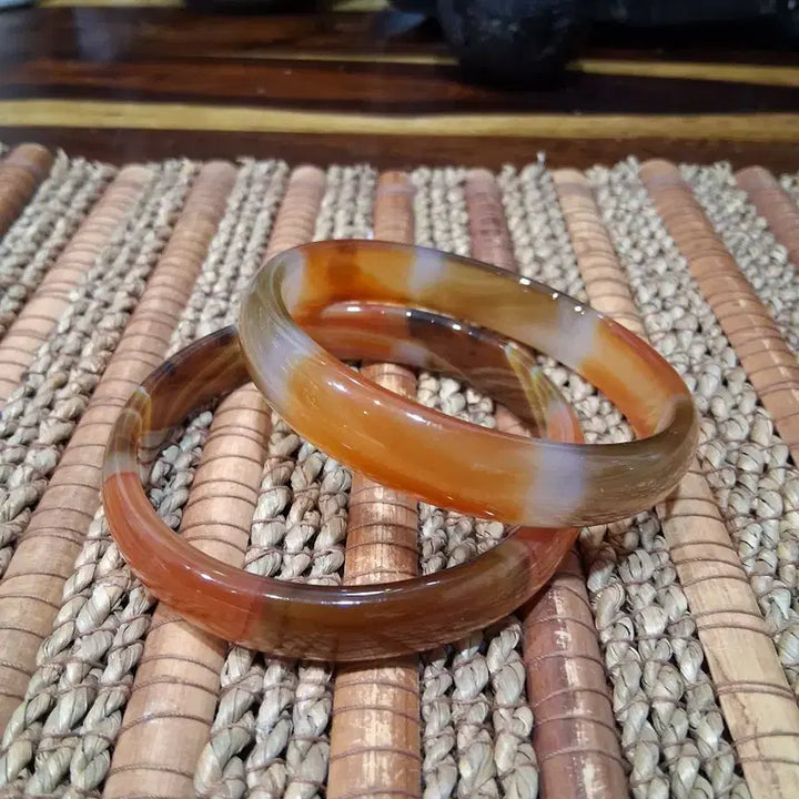 [BUNJANG] Jade Bangle Set (2 Pieces) / 옥팔찌 2점 일괄 셋트