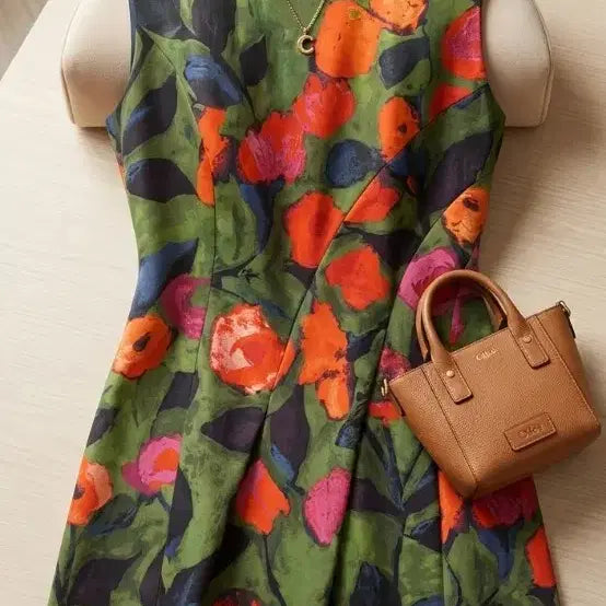 [BUNJANG] Chloé Silk Blend Flower Pattern Sleeveless Dress XS / 끌로에 정품 실크혼방 플라워 패턴 민소매 원피스 XS