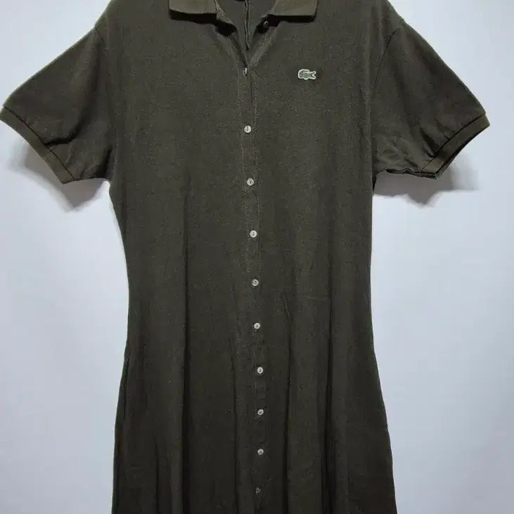 [BUNJANG] Lacoste Authentic Khaki Polo Shirtdress Size S / 라코스테 정품  카키색 셔츠 원피스S