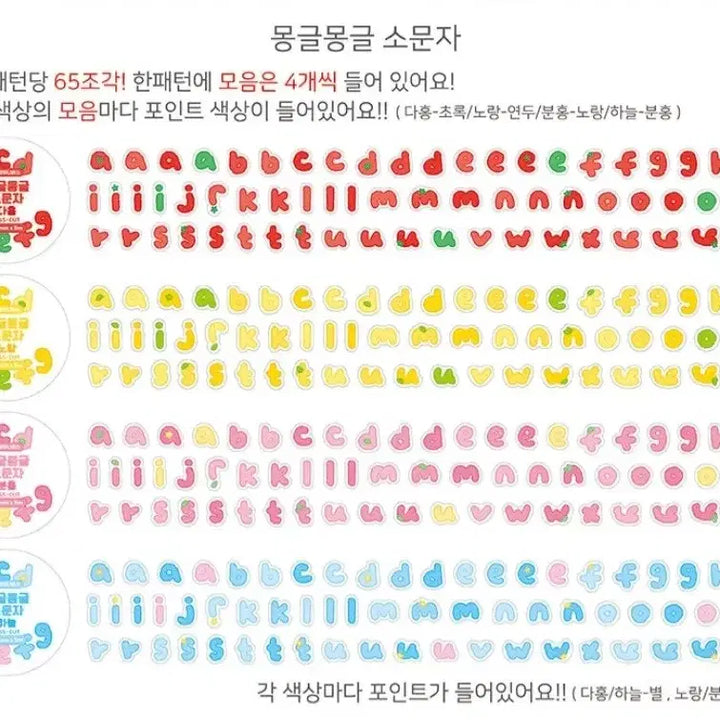 [BUNJANG] Jeje Universe Alphabets Sticker Set (4 Types, Bundle) / 키스컷 띵) 제제유니버스 몽글몽글 소문자 알파벳 4종 일괄 다꾸 스티커
