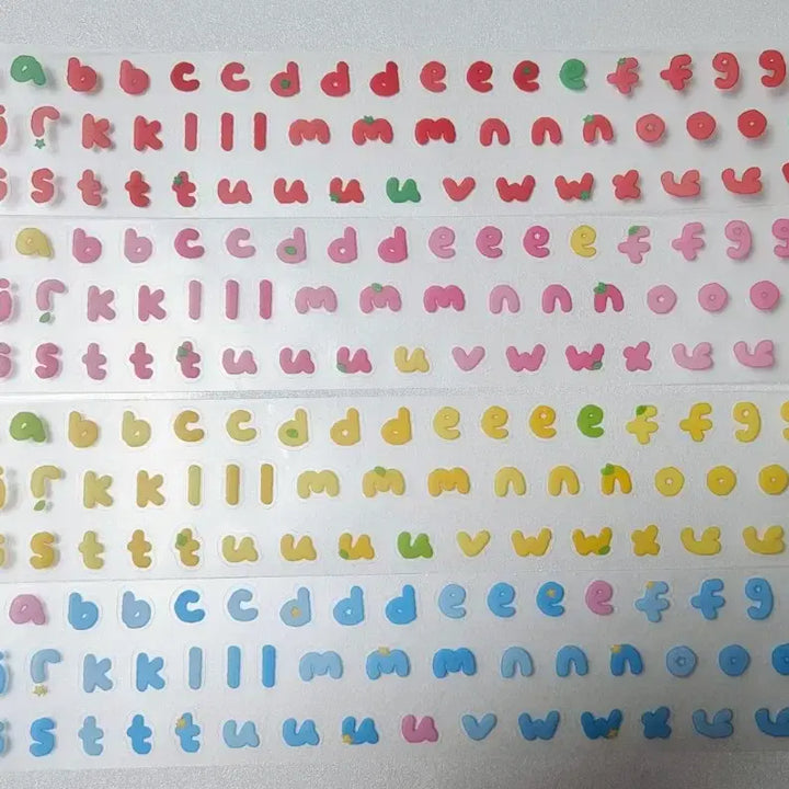 [BUNJANG] Jeje Universe Alphabets Sticker Set (4 Types, Bundle) / 키스컷 띵) 제제유니버스 몽글몽글 소문자 알파벳 4종 일괄 다꾸 스티커