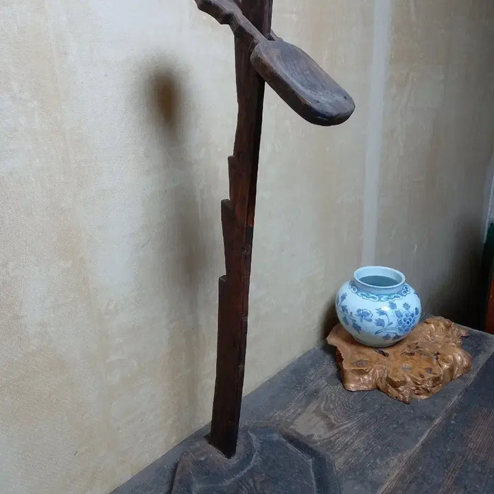 [BUNJANG] Joseon Dynasty Wooden Oil Lamp Antique / 조선시대 목등잔 골동품