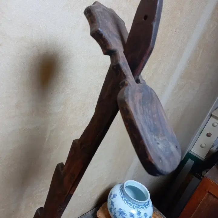 [BUNJANG] Joseon Dynasty Wooden Oil Lamp Antique / 조선시대 목등잔 골동품