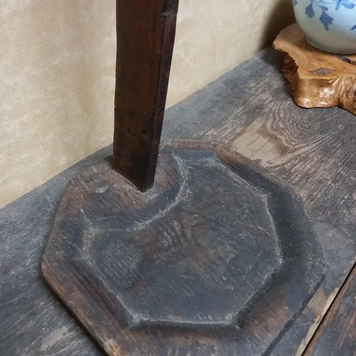 [BUNJANG] Joseon Dynasty Wooden Oil Lamp Antique / 조선시대 목등잔 골동품