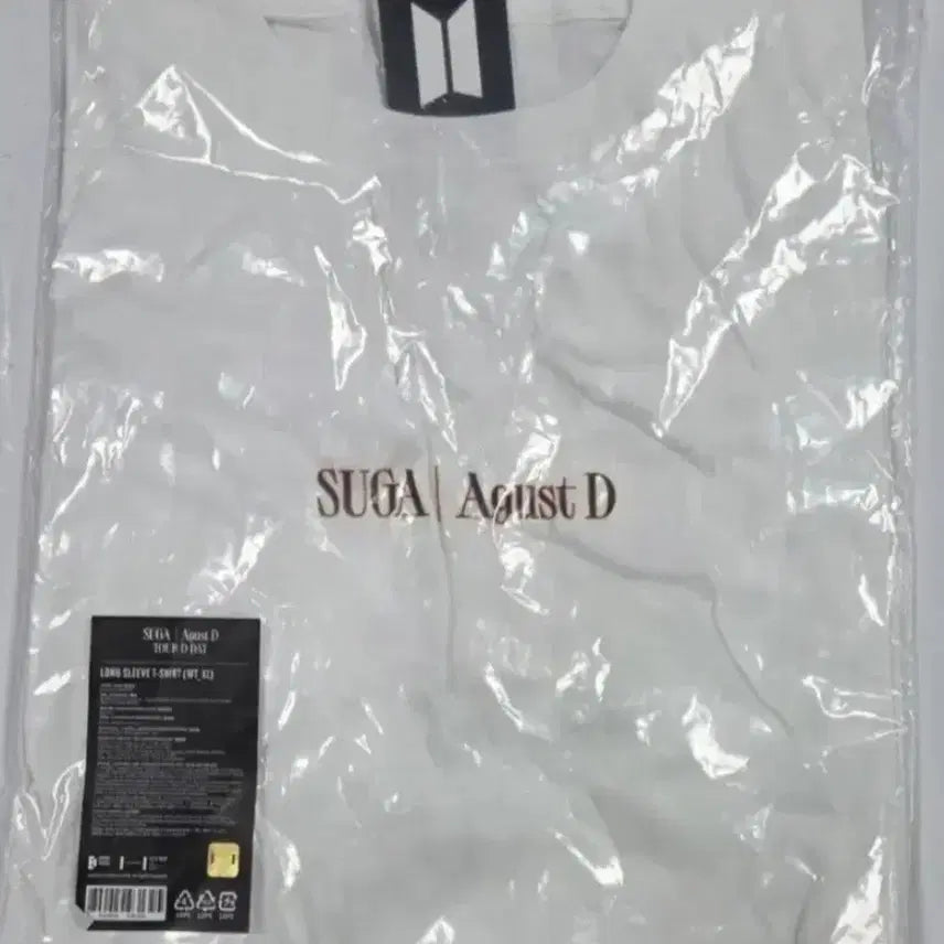[BUNJANG] BTS Suga Agust D Tour Long Sleeve T-Shirt White XL / BTS 슈가 Agust D 투어 롱슬리브 화이트 티셔츠