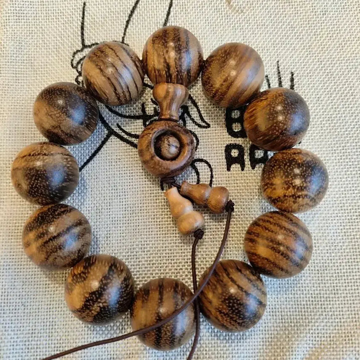 [BUNJANG] Indonesian Tiger Wood Agarwood Prayer Beads 20mm / 인도네시아 호피단 침향 염주20mm