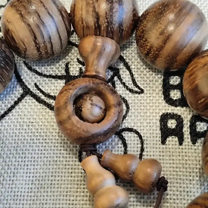 [BUNJANG] Indonesian Tiger Wood Agarwood Prayer Beads 20mm / 인도네시아 호피단 침향 염주20mm