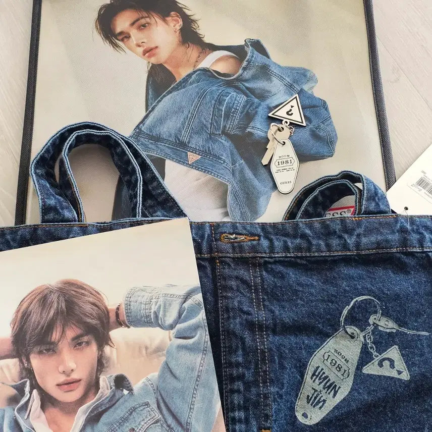 [BUNJANG] Guess x Stray Kids Hyunjin Collaboration Denim Bag / 현진 게스가방