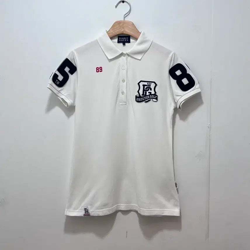 [SOLD OUT] Pearly Gates 파리게이츠 화이트 카라 티셔츠 (여성 S~M)