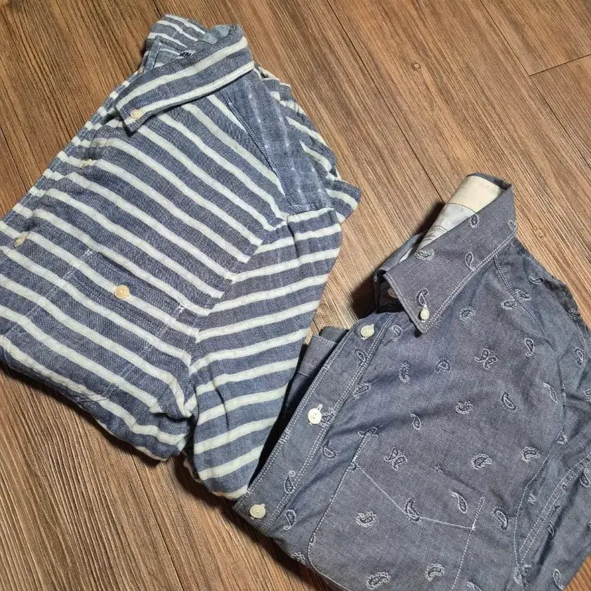 [BUNJANG] TI FOR MEN Customellow Stripe/Paisley Shirt Set / (95) 티아이포맨 커스텀멜로우 셔츠 2벌 세트 (스트라이프/페이즐리)