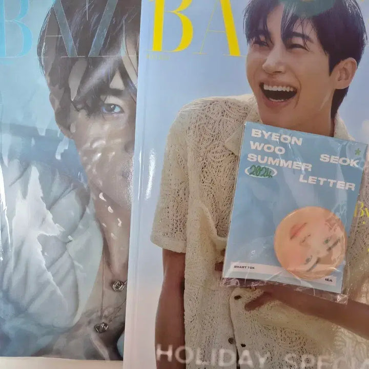 [BUNJANG] Byul.mag Vol.1 &amp; Vol.2 Byun Woo-seok Bundle Set Photocard Holder / 바자 변우석 잡지 2종 + 그립톡 일괄 판매