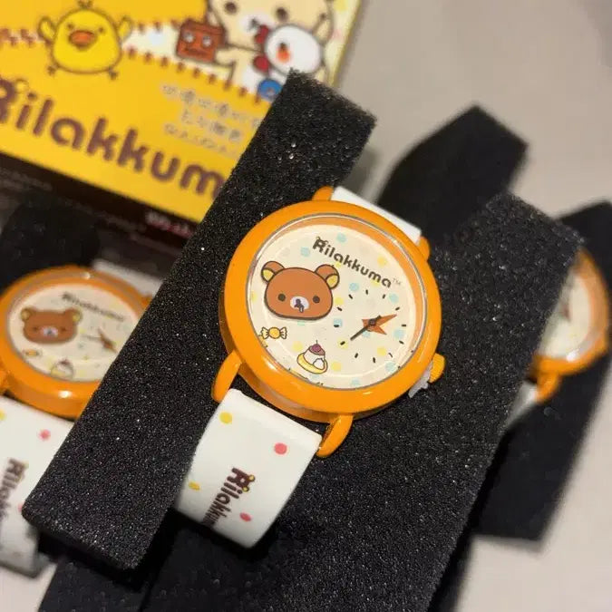 [BUNJANG] Rilakkuma "Snack Time Pudding" Wristwatch (Random) / (당일발송) 침 흘리는 리락쿠마 간식시간 푸딩 손목시계 랜덤시계 가챠
