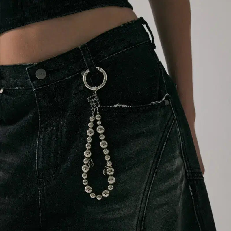 [BUNJANG] Trimming Bird Silver Ball Keyring / 트리밍버드 실버 볼 키링