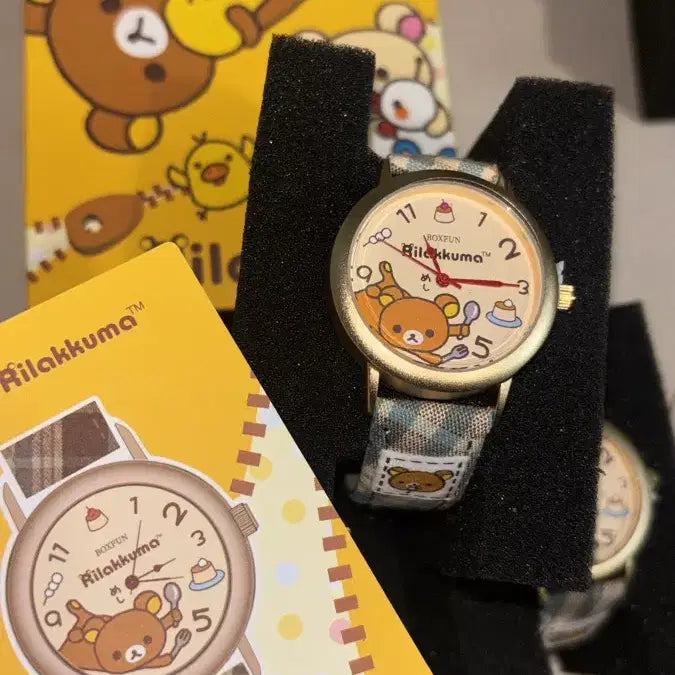 [BUNJANG] Rilakkuma Mint Check Pudding Snack Wristwatch Random / (당일발송) 리락쿠마 민트체크 푸딩 간식 손목시계 랜덤시계 가챠