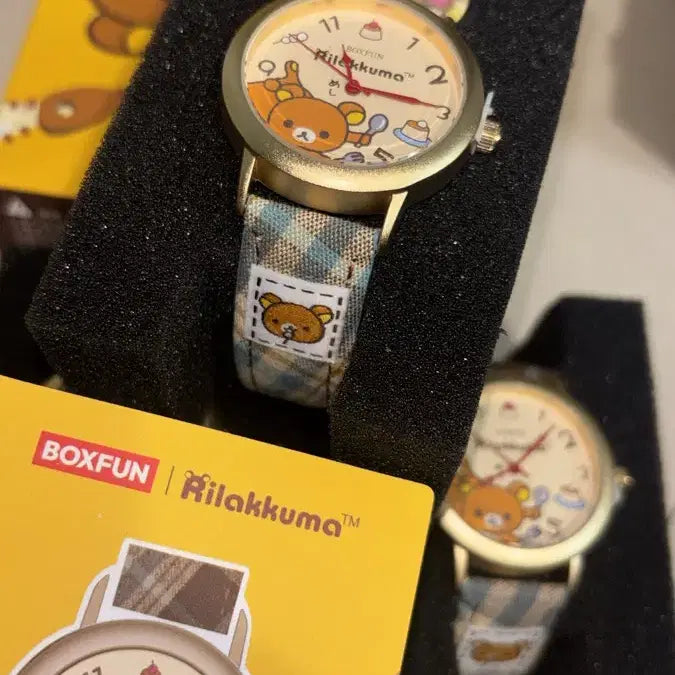 [BUNJANG] Rilakkuma Mint Check Pudding Snack Wristwatch Random / (당일발송) 리락쿠마 민트체크 푸딩 간식 손목시계 랜덤시계 가챠