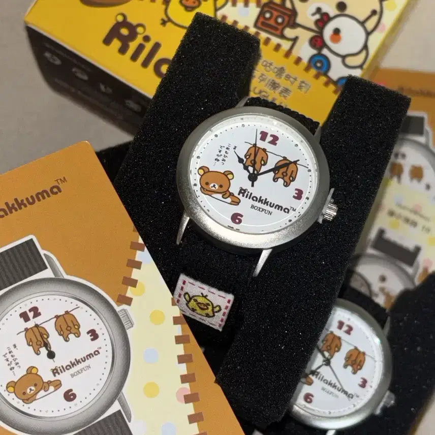 [BUNJANG] Rilakkuma Laundry Black Band Random Gacha Watch / (새상품) 빨래너는 리락쿠마 손목시계 블라인드백 미니소