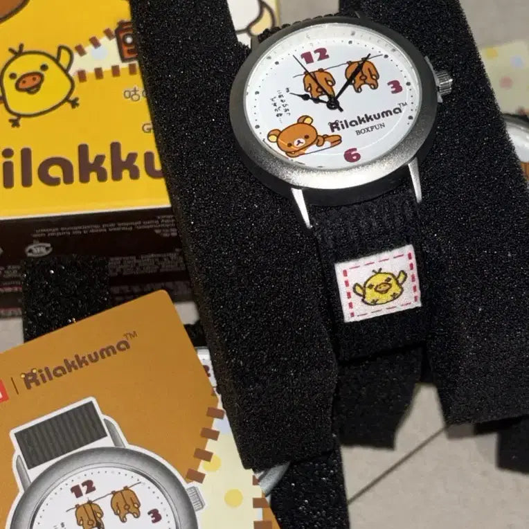 [BUNJANG] Rilakkuma Laundry Black Band Random Gacha Watch / (새상품) 빨래너는 리락쿠마 손목시계 블라인드백 미니소