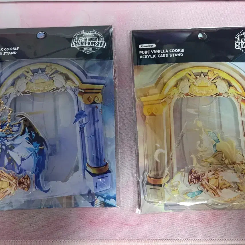 [BUNJANG] Cookie Run Kingdom World Championship Shadow Milk &amp; Pure Vanilla Acrylic Card Stand Bundle Set / 쿠키런 킹덤 월드챔피언십 쉐도우밀크 퓨어바닐라 아크릴 카드 스탠드 일괄