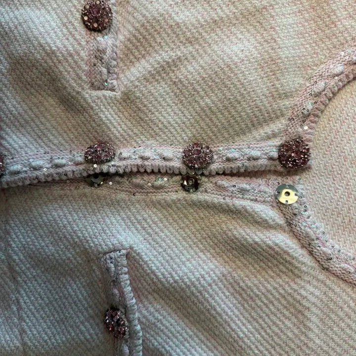 [BUNJANG] Self-Portrait Pink Tweed Cubic Button Cardigan / [L]Self-protrait 셀프포트레이트 가디건 핑크