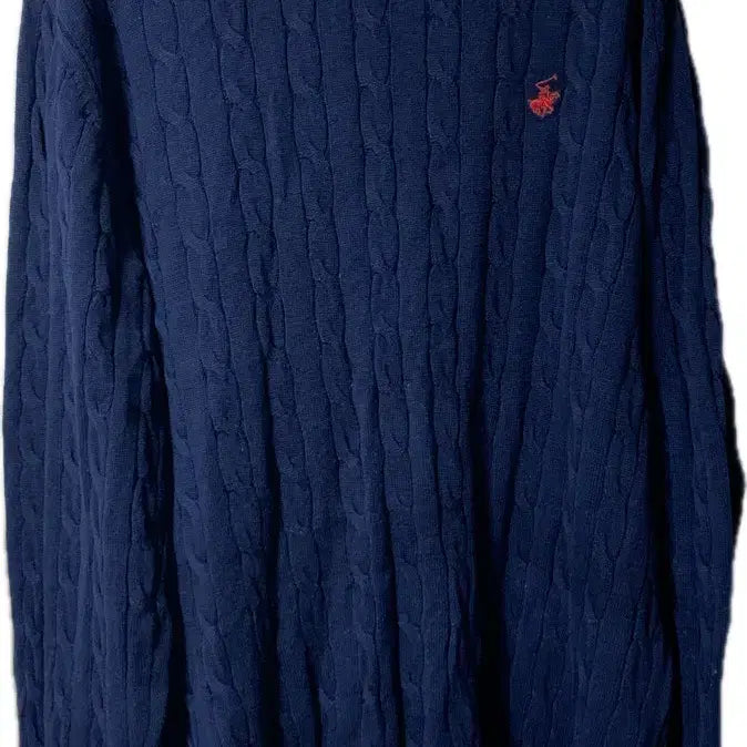 [BUNJANG] Beverly Hills Polo Club Navy Cable Knit Sweater / (새상품)비버리힐스 폴로 클럽 네이비 케이블 니트