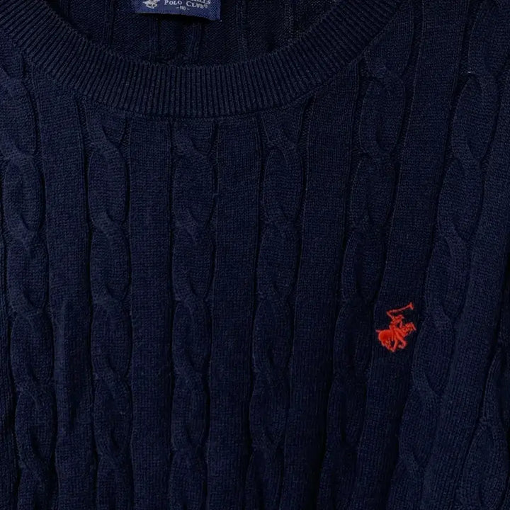 [BUNJANG] Beverly Hills Polo Club Navy Cable Knit Sweater / (새상품)비버리힐스 폴로 클럽 네이비 케이블 니트