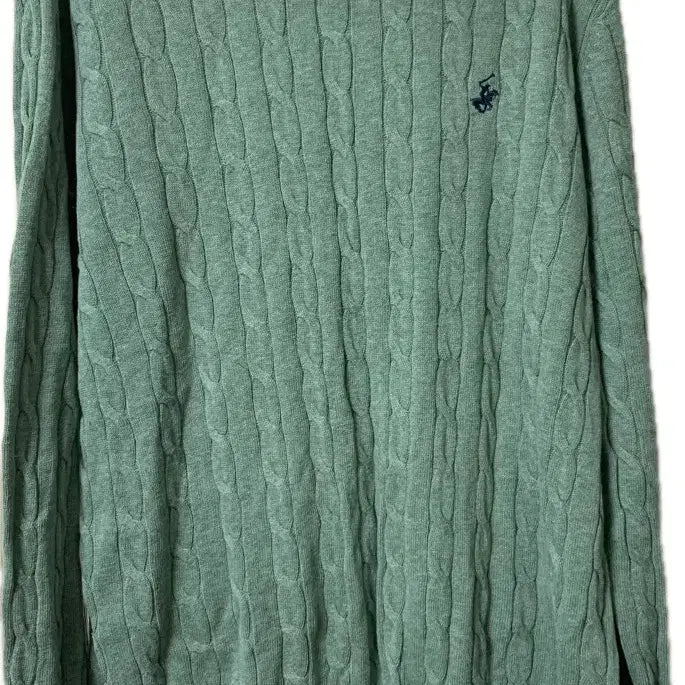 [BUNJANG] Beverly Hills Polo Club Cable Knit Mint / (새상품)비버리힐스 폴로 클럽 케이블 니트 민트