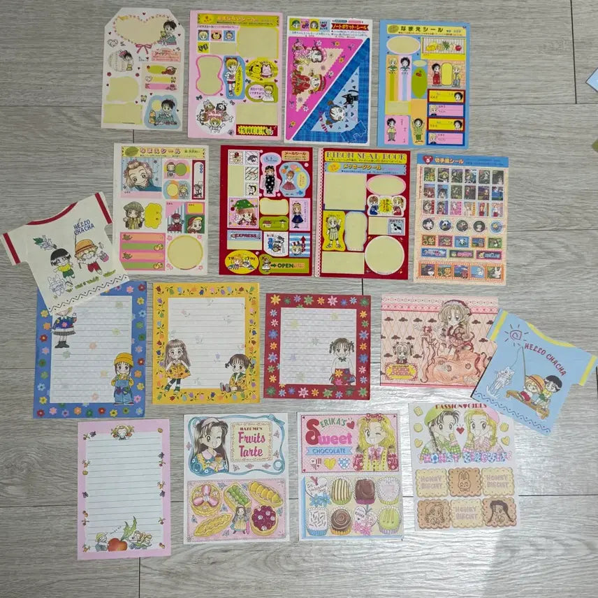 [BUNJANG] Ribbon Brochure Appendix Set - Nakayoshi Magazine Bonus Stationery / 고전문구 리본부록 나카요시 일본 부록 일괄