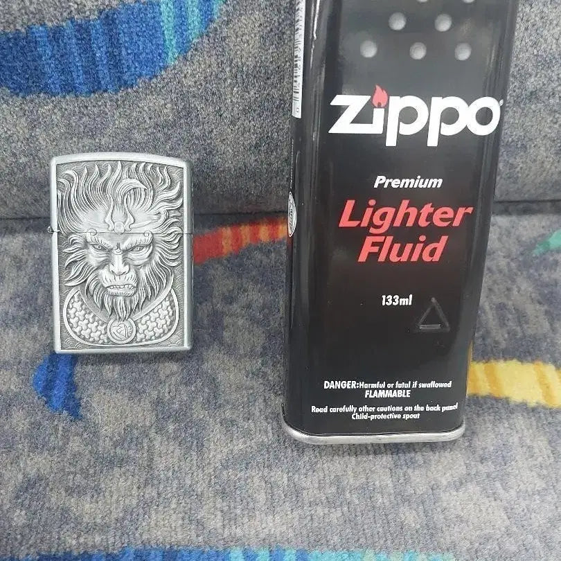 [BUNJANG] Zippo Lighter + Oil Set with Sun Wukong Engraving / 지포 라이터 + 오일 세트